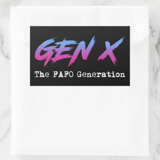 Sticker Rectangulaire Gen X - Génération FAFO (Sac)