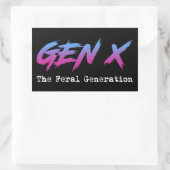 Sticker Rectangulaire Gen X - Génération Feral (Sac)