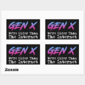 Sticker Rectangulaire Gen X - Nous sommes plus vieux que l'Internet (Feuille)