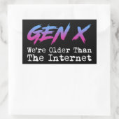 Sticker Rectangulaire Gen X - Nous sommes plus vieux que l'Internet (Sac)