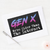 Sticker Rectangulaire Gen X - Nous sommes plus vieux que l'Internet (Enveloppe)