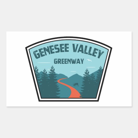 Sticker Rectangulaire Genesee Valley Greenway New York (Devant)