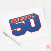 Sticker Rectangulaire génial 50 (Enveloppe)