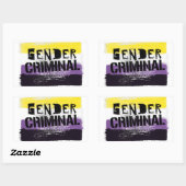 Sticker Rectangulaire Genre non binaire Criminel (Feuille)