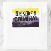 Sticker Rectangulaire Genre non binaire Criminel (Sac)