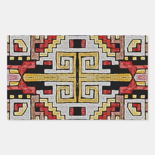 Sticker Rectangulaire Géométhorique Tribal/Motif ethnique (Devant)