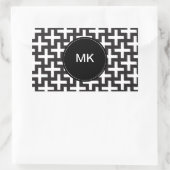 Sticker Rectangulaire Géométrie noir et blanc (Sac)