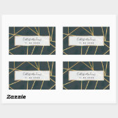 Sticker Rectangulaire Géométrique moderne Gold Green Brusch (Feuille)