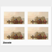 Sticker Rectangulaire George Caleb Bingham - Les traders De Fourrures De (Feuille)