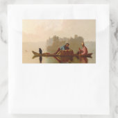 Sticker Rectangulaire George Caleb Bingham - Les traders De Fourrures De (Sac)