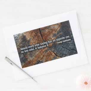 Sticker Rectangulaire George Santayana Citation Inspirationnelle "Balanc