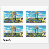 Sticker Rectangulaire George Washington Bridge, New York (Feuille)