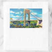 Sticker Rectangulaire George Washington Bridge, New York (Sac)