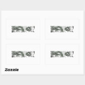Sticker Rectangulaire George Washington Dollar Bill argent comptant (Feuille)