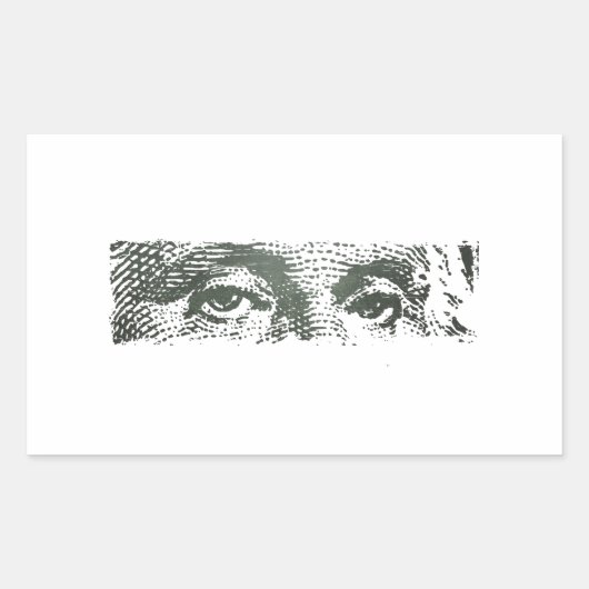 Sticker Rectangulaire George Washington Dollar Bill argent comptant (Devant)