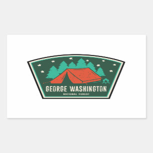 Sticker Rectangulaire George Washington National Forest Camping