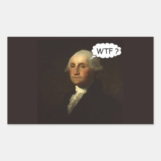 Sticker Rectangulaire George Washington tourne dans sa tombe (Devant)