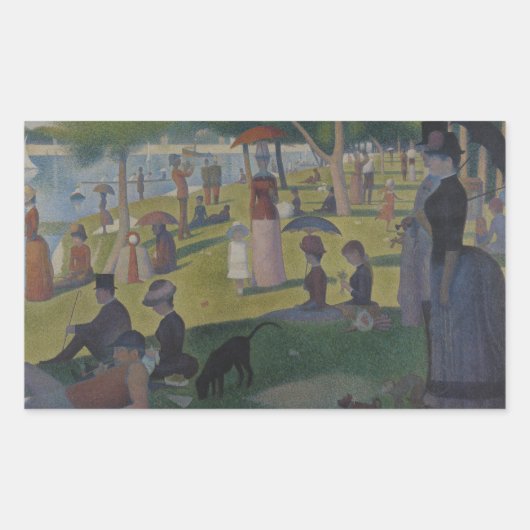 Sticker Rectangulaire Georges Seurat - Un dimanche sur La Grande Jatte (Devant)
