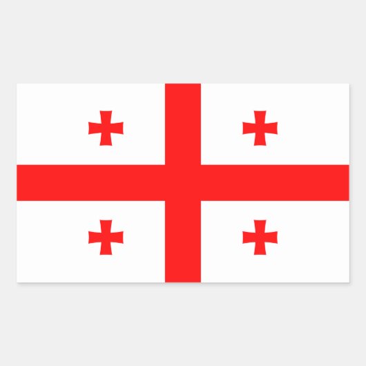 Sticker Rectangulaire Géorgie - Drapeau géorgien (Devant)