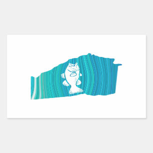 Sticker Rectangulaire Géorgie Wave Fishing