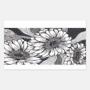 Sticker Rectangulaire Gerberas