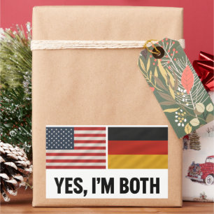 Sticker Rectangulaire Germano-Américain Oui Je Suis Les Deux - Citoyen A