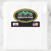 STICKER RECTANGULAIRE GIBRALTAR ROAD - PÈRE NOËL BARBARA, CA - "TROPHE O (Sac)