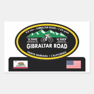 STICKER RECTANGULAIRE GIBRALTAR ROAD - PÈRE NOËL BARBARA, CA - "TROPHE O