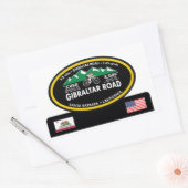 STICKER RECTANGULAIRE GIBRALTAR ROAD - PÈRE NOËL BARBARA, CA - "TROPHE O (Enveloppe)