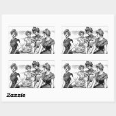 Sticker Rectangulaire Gibson Girls at the Beach (Feuille)