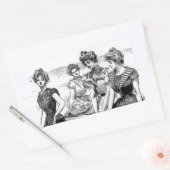 Sticker Rectangulaire Gibson Girls at the Beach (Enveloppe)
