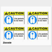 Sticker Rectangulaire Gilets de sauvetage (Feuille)