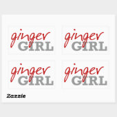 Sticker Rectangulaire Ginger Girl Redhead Freckles (Feuille)