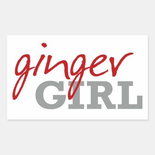 Sticker Rectangulaire Ginger Girl Redhead Freckles (Devant)