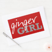 Sticker Rectangulaire Ginger Girl Redhead Freckles (Enveloppe)