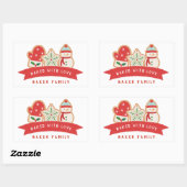 Sticker Rectangulaire Gingerbread Cookie | Sac Favori Cuit avec Amour (Feuille)