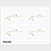 Sticker Rectangulaire Gingerol Molecule formule chimique (Feuille)