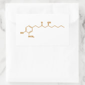 Sticker Rectangulaire Gingerol Molecule formule chimique (Sac)