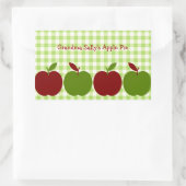 Sticker Rectangulaire Gingham et Pommes (Sac)