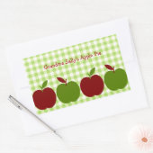Sticker Rectangulaire Gingham et Pommes (Enveloppe)