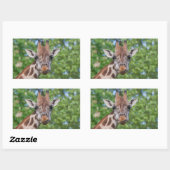 Sticker Rectangulaire Girafe attentive (Feuille)
