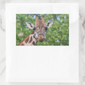 Sticker Rectangulaire Girafe attentive (Sac)