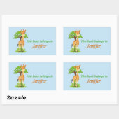 Sticker Rectangulaire Girafe bébé mignonne Retour à l'école (Feuille)