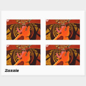 Sticker Rectangulaire Giraffe drôle : Un charme africain kaléidoscopique (Feuille)