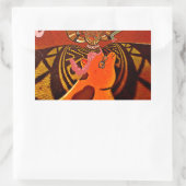 Sticker Rectangulaire Giraffe drôle : Un charme africain kaléidoscopique (Sac)