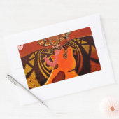 Sticker Rectangulaire Giraffe drôle : Un charme africain kaléidoscopique (Enveloppe)