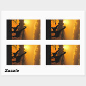 Sticker Rectangulaire Giraffe Famille 2 (Feuille)