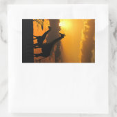 Sticker Rectangulaire Giraffe Famille 2 (Sac)