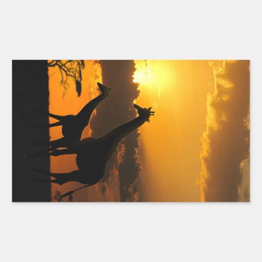 Sticker Rectangulaire Giraffe Famille 2 (Devant)