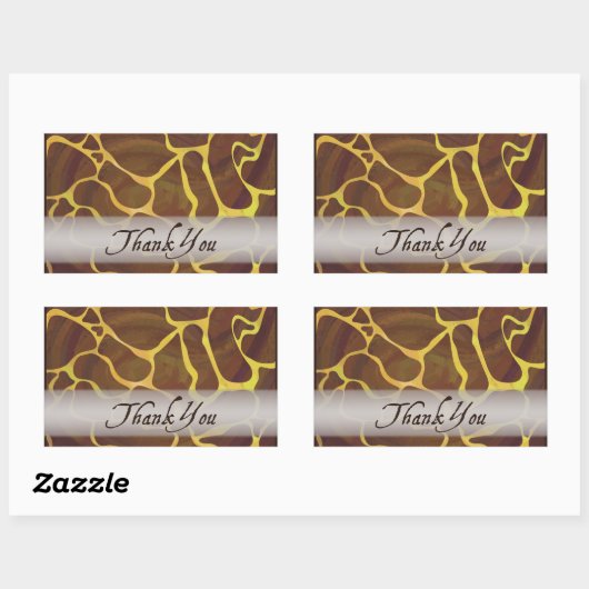 Sticker Rectangulaire Giraffe Merci animal sauvage (Feuille)